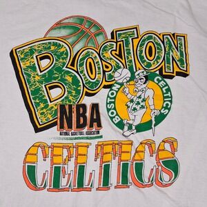 Vintage Union Gulf Boston Celtics NBA T-Shirt Mens Large White Single Stitch 90s